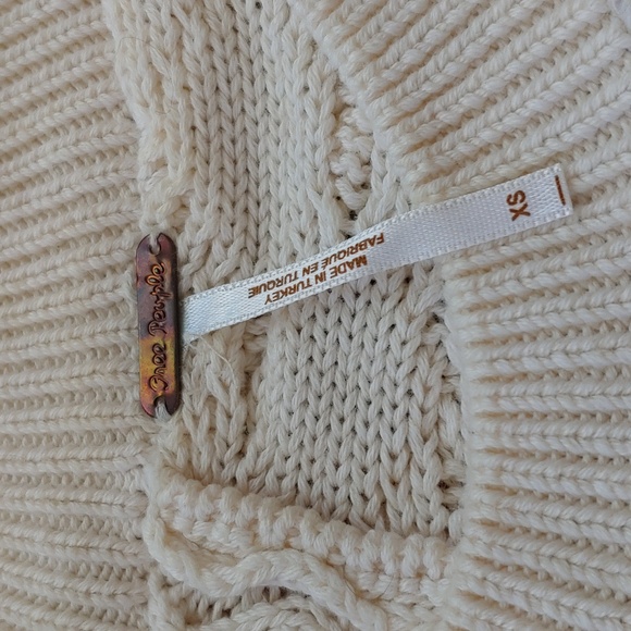 Free People Take The Plunge Knitted Cable Vest in Cream Women's XS - Picture 8 of 17